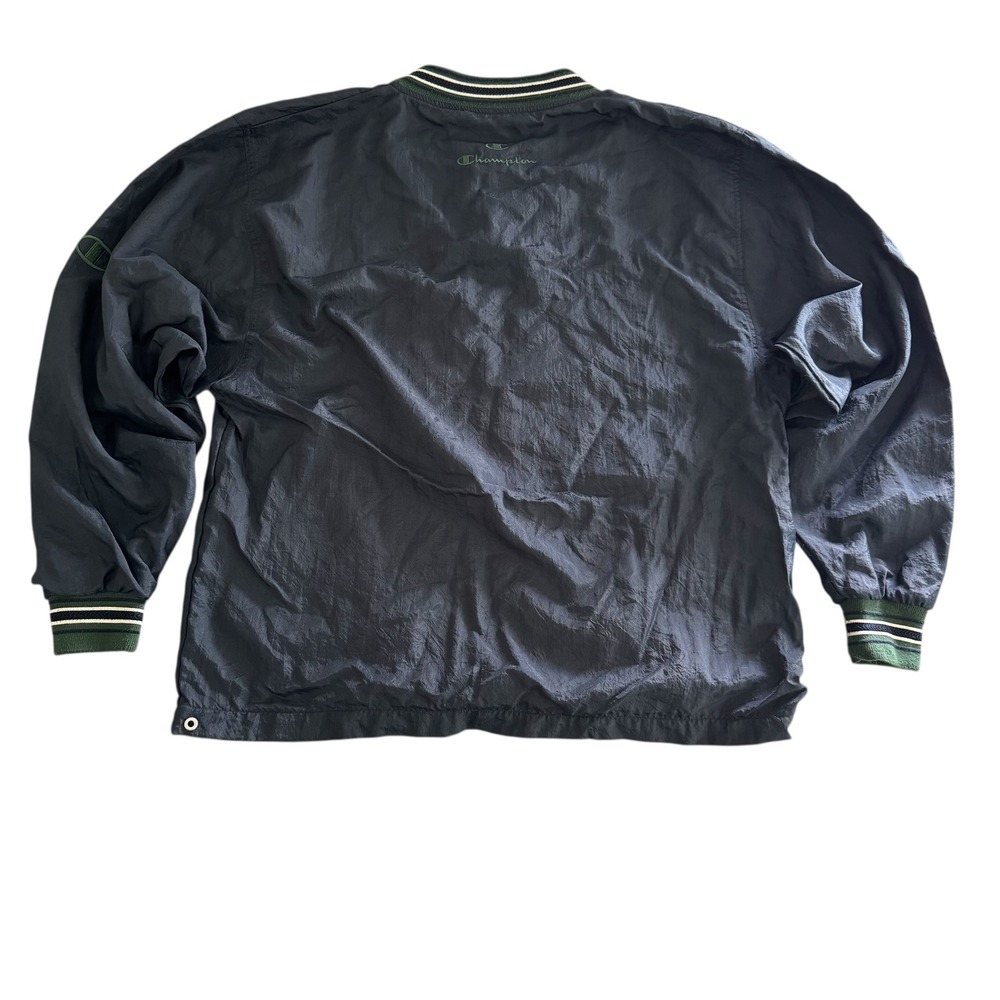 Vintage Champion Medium Navy Blue V-Neck Nylon Men's Pullover Windbreaker - Picture 2 of 13